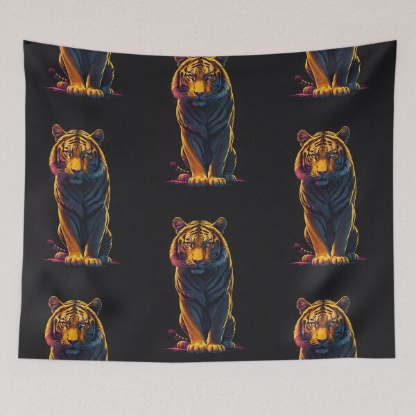 Item preview, Dominating Neon Orange Tiger On Black designed and sold by Museum Of Non-Existing Art.