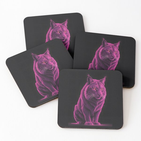 Item preview, Dominating Neon Purple Lynx On Black designed and sold by Museum Of Non-Existing Art.