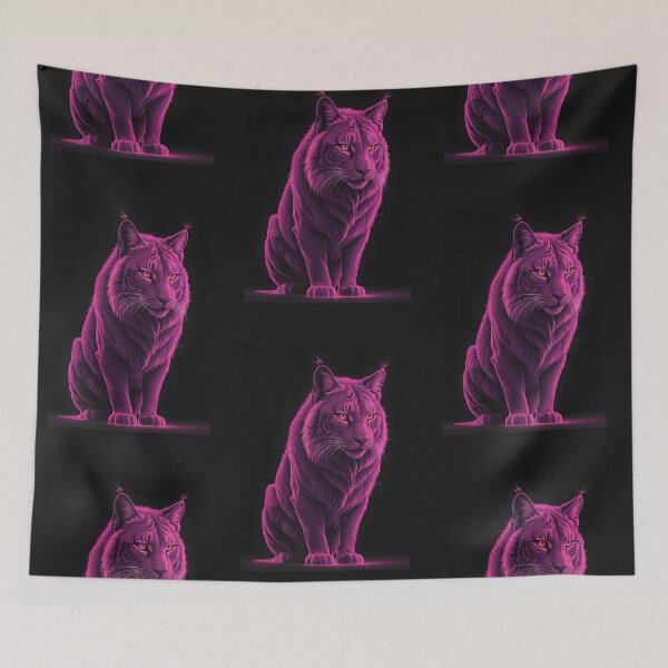 Item preview, Dominating Neon Purple Lynx On Black designed and sold by Museum Of Non-Existing Art.