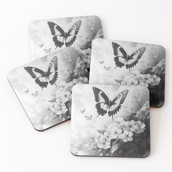 Item preview, Black and white monarch butterfly pencil drawing designed and sold by Pencil-Art.