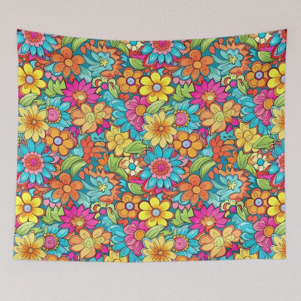 Item preview, Retro HIppie Flowers designed and sold by Djarainj.
