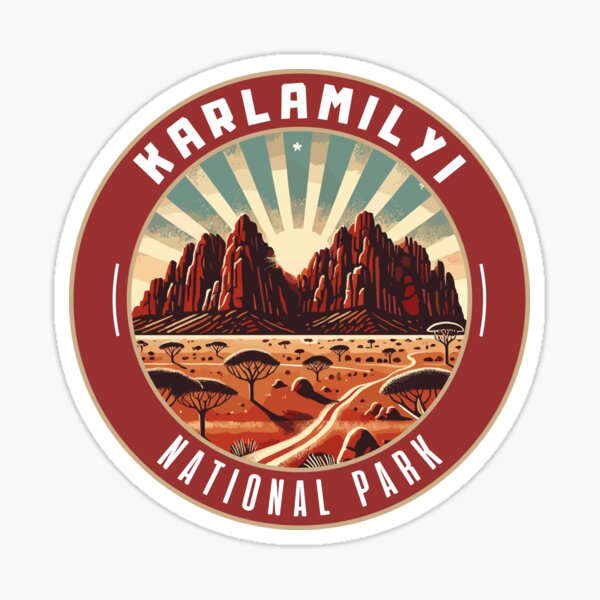 Item preview, Retro Karlamilyi National Park in the Pilbara of Western Australia Travel Emblem designed and sold by MaateoDesign.
