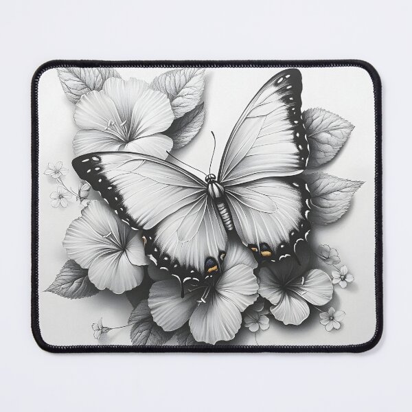 Item preview, Black and white monarch butterfly pencil drawing designed and sold by Pencil-Art.