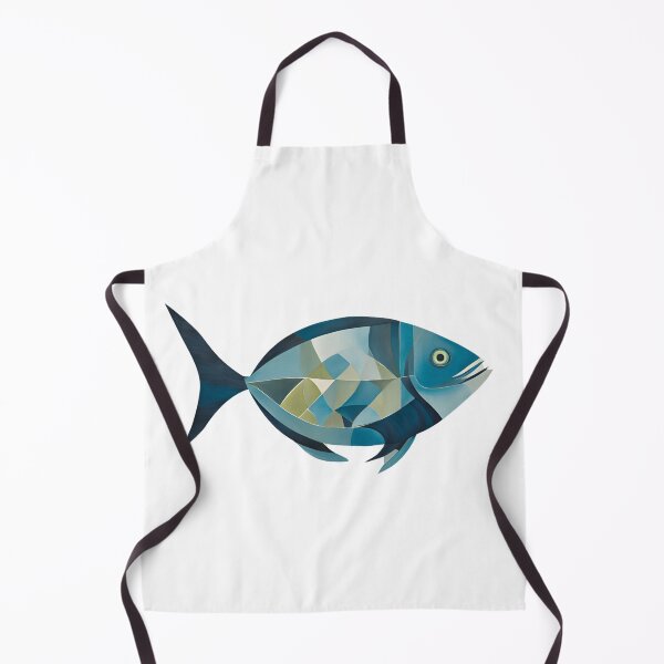 Item preview, Abstract Midcentury Modern Fish Blue Gray Grey Green designed and sold by gillys.