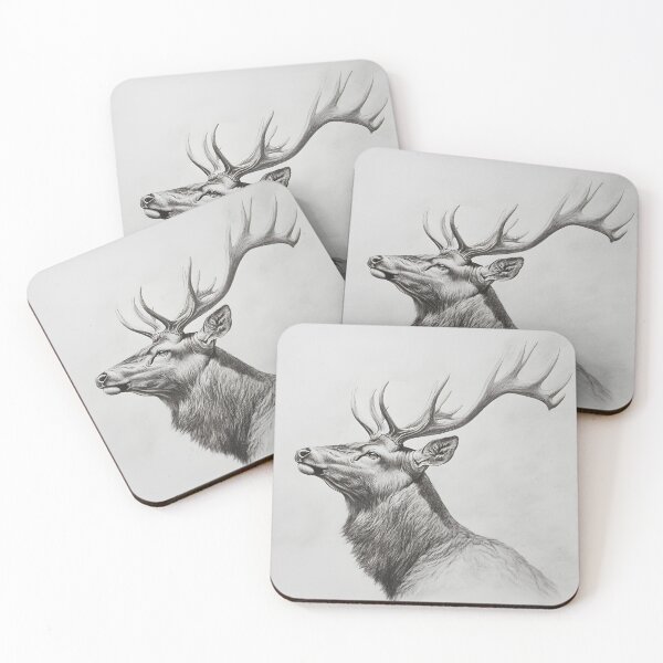 Item preview, Black and white deer pencil drawing designed and sold by Pencil-Art.