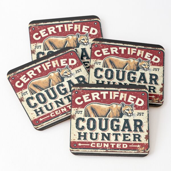 Item preview, Retro Certifed Cougar Hunter Sign Art designed and sold by neildoch.