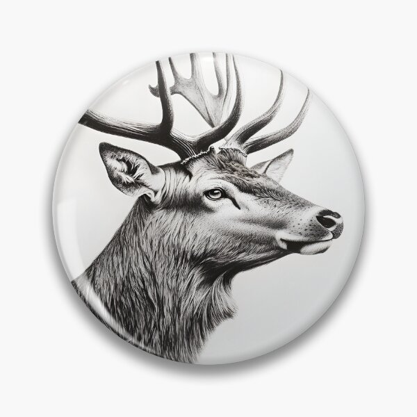 Item preview, Black and white deer pencil drawing designed and sold by Pencil-Art.