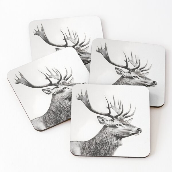 Item preview, Black and white deer pencil drawing designed and sold by Pencil-Art.