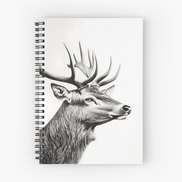 Item preview, Black and white deer pencil drawing designed and sold by Pencil-Art.