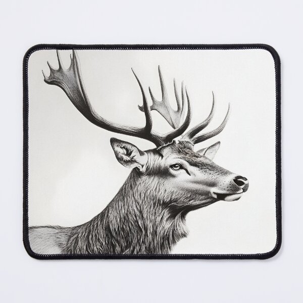 Item preview, Black and white deer pencil drawing designed and sold by Pencil-Art.