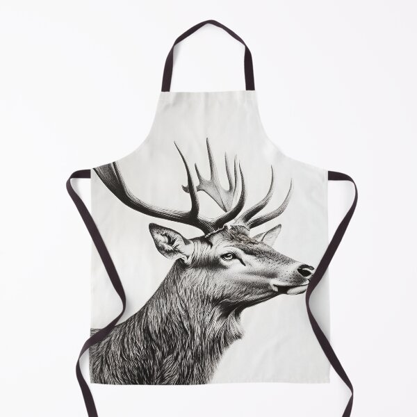 Item preview, Black and white deer pencil drawing designed and sold by Pencil-Art.