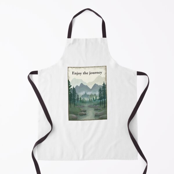 Item preview, Enjoy the Journey misty forest, hills, mountain, river painting designed and sold by Scat the cat.