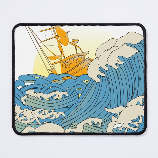 Item preview, Boat and waves illustration designed and sold by karyalangit.