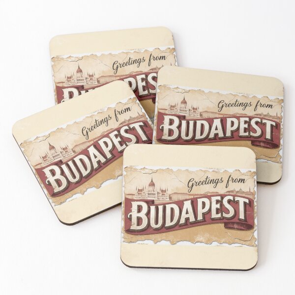 Artikelvorschau, Grüße aus Budapest Vintage Reise Retro Postkarte Design entworfen und verkauft von TravelPostcardGems.