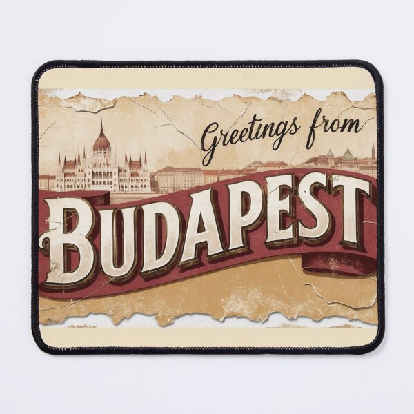 Item preview, Greetings from Budapest Vintage Travel Retro Postcard Design designed and sold by TravelPostcardGems.