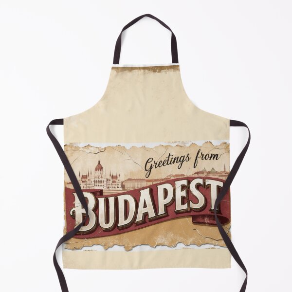 Item preview, Greetings from Budapest Vintage Travel Retro Postcard Design designed and sold by TravelPostcardGems.