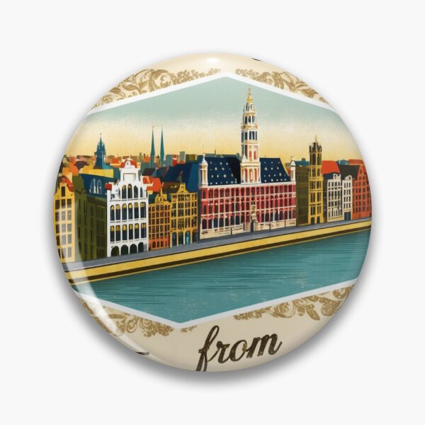 Item preview, Greetings from Brussels Vintage Travel Retro Postcard Design designed and sold by TravelPostcardGems.