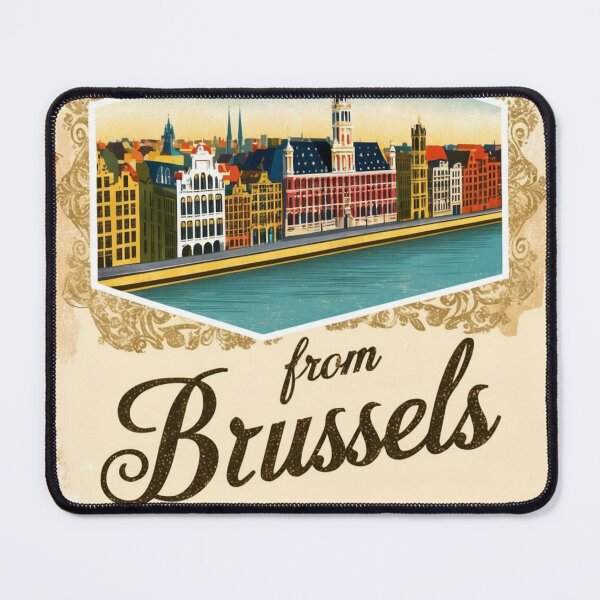 Item preview, Greetings from Brussels Vintage Travel Retro Postcard Design designed and sold by TravelPostcardGems.