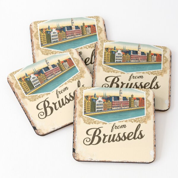 Item preview, Greetings from Brussels Vintage Travel Retro Postcard Design designed and sold by TravelPostcardGems.
