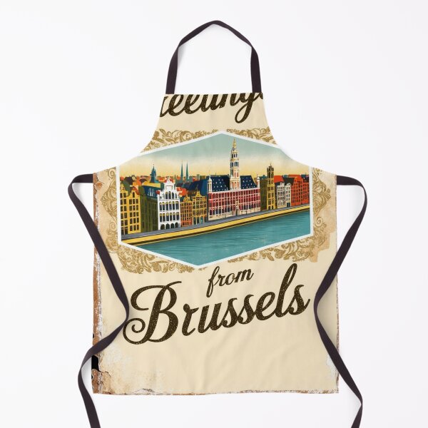 Item preview, Greetings from Brussels Vintage Travel Retro Postcard Design designed and sold by TravelPostcardGems.