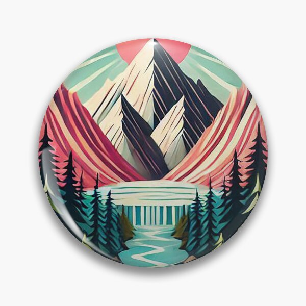 Item preview, Minimalistic poster of a glacier with a river, mountains and a forest designed and sold by Silbays.
