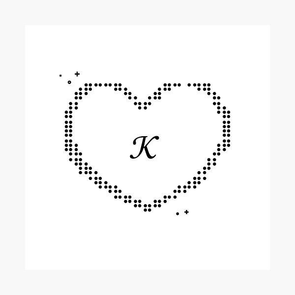 Item preview, Letter “K” in a heart designed and sold by hel369.