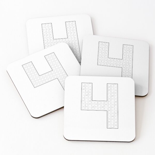 Item preview, Number 4 -  White Pixel Block Character designed and sold by PixelGlyphs.