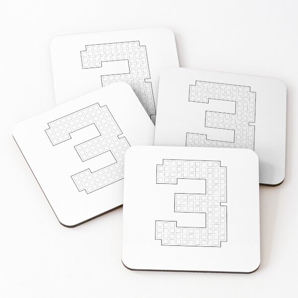 Item preview, Número 3 - Carácter de bloque de píxeles blanco designed and sold by PixelGlyphs.