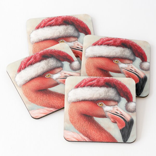 Item preview, Holiday Flamingo Portrait – Winter Wonderland Illustration designed and sold by ArtfullyJua.