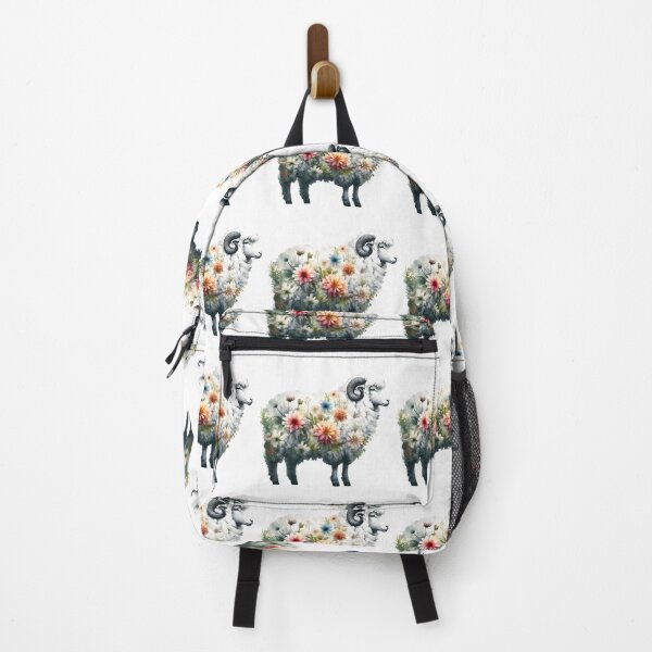 Item preview, Ram Sheep Lamb Flowers floral silhouette designed and sold by Dominika Farkašová.