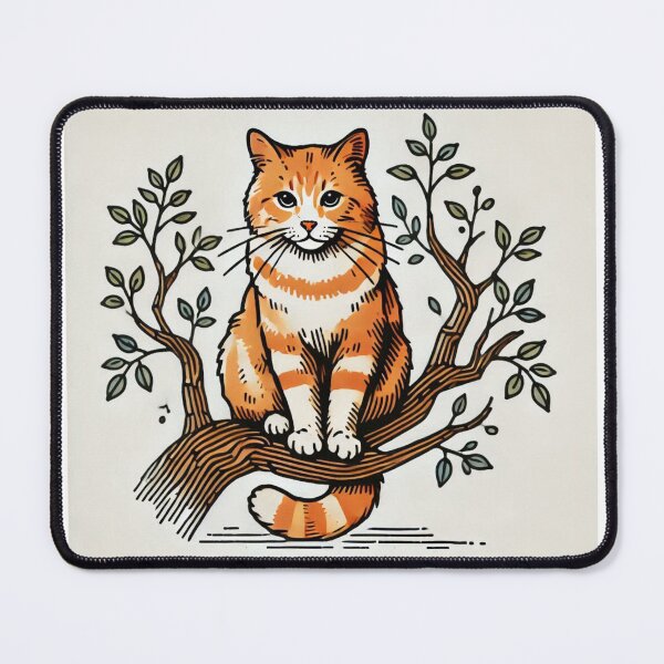 Item preview, ginger cat on a tree branch  designed and sold by Zelda50.