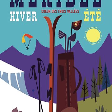 Artwork thumbnail, Meribel ski poster by GAGodel