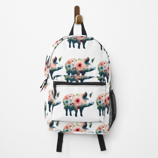 Item preview, Pig Piglett Flowers floral silhouette designed and sold by Dominika Farkašová.