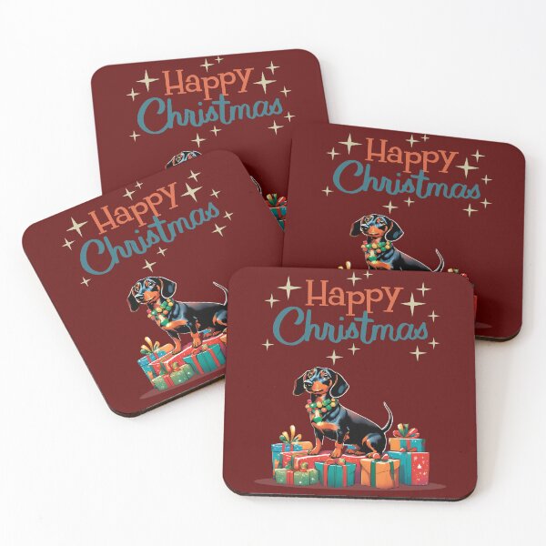 Item preview, Happy Christmas Dachshund Gift Art designed and sold by ChicTrendz.