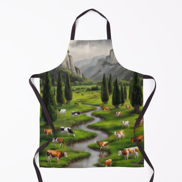 Item preview, Idyllic landscape with cows. designed and sold by MyHappyArtShop.