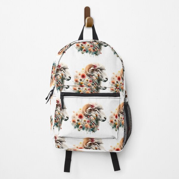 Item preview, Ram Sheep Lamb Flowers floral silhouette designed and sold by Dominika Farkašová.