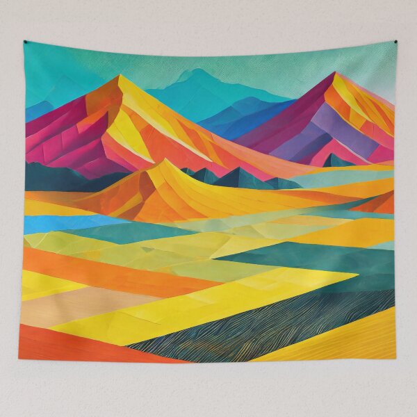 Item preview, Abstract Mountain Landscape Painting - 1 designed and sold by Hakina-Oh.