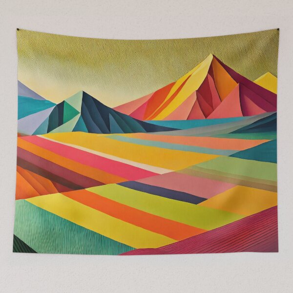 Item preview, Abstract Mountain Landscape Painting - 3 designed and sold by Hakina-Oh.