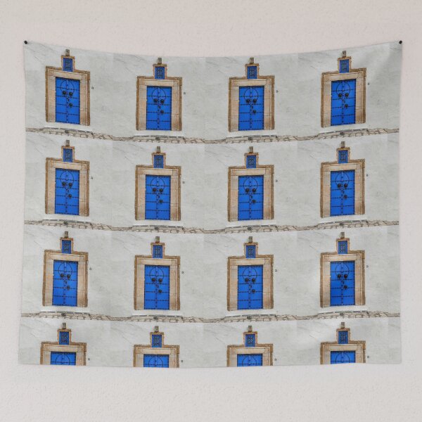 Item preview, Brownish and blue Tunisian door  designed and sold by wallartofmio.