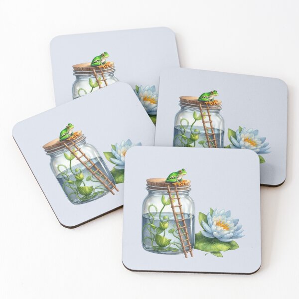 Item preview, Frog in the jar, weather forecast frog with water lily designed and sold by coloursforkids.