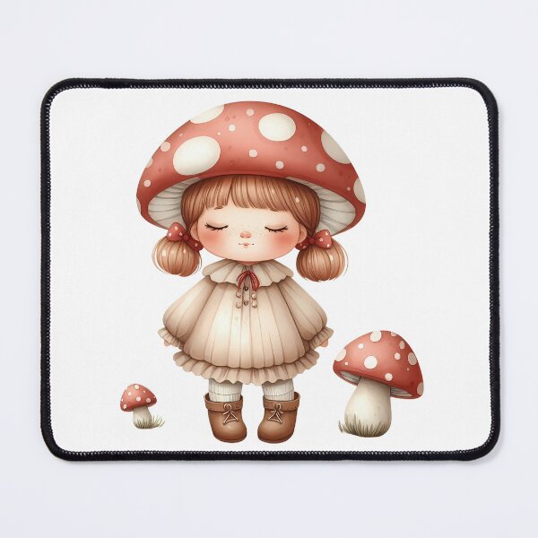 Item preview, A0582 Mushroom Girl Delight – Whimsical Figurine, Perfect Gift for Nature Lovers, Enchanting Collectible with Mushroom-Themed Design designed and sold by angieart68.
