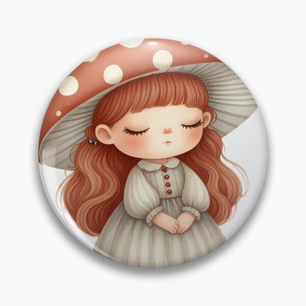 Item preview, A0582 Mushroom Girl Delight – Whimsical Figurine, Perfect Gift for Nature Lovers, Enchanting Collectible with Mushroom-Themed Design designed and sold by angieart68.