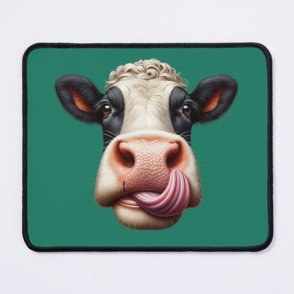 Vista previa del artículo con la obra «Vaca con lengua.», diseñado y vendido por MyHappyArtShop.