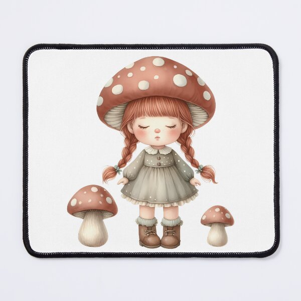 Item preview, A0582 Mushroom Girl Delight – Whimsical Figurine, Perfect Gift for Nature Lovers, Enchanting Collectible with Mushroom-Themed Design designed and sold by angieart68.