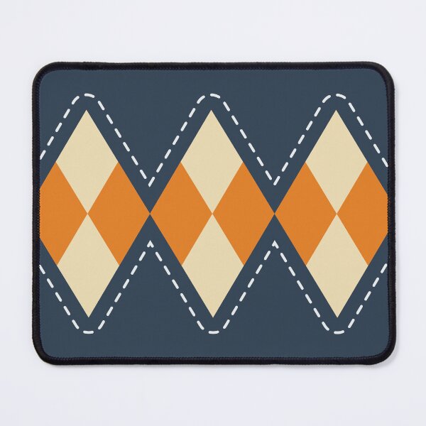 Item preview, Dusty Blue and Orange Argyle designed and sold by darkskydelights.
