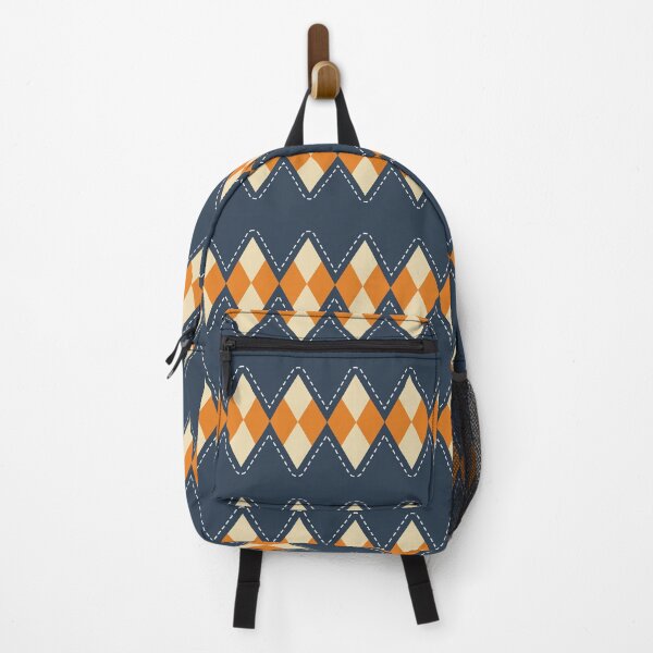 Item preview, Dusty Blue and Orange Argyle designed and sold by darkskydelights.