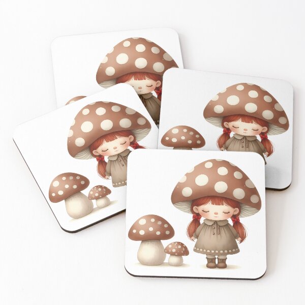 Item preview, A0582 Mushroom Girl Delight – Whimsical Figurine, Perfect Gift for Nature Lovers, Enchanting Collectible with Mushroom-Themed Design designed and sold by angieart68.