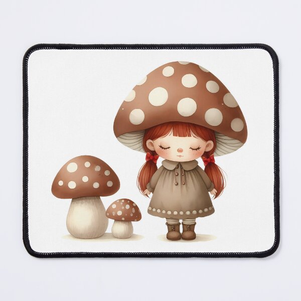 Item preview, A0582 Mushroom Girl Delight – Whimsical Figurine, Perfect Gift for Nature Lovers, Enchanting Collectible with Mushroom-Themed Design designed and sold by angieart68.