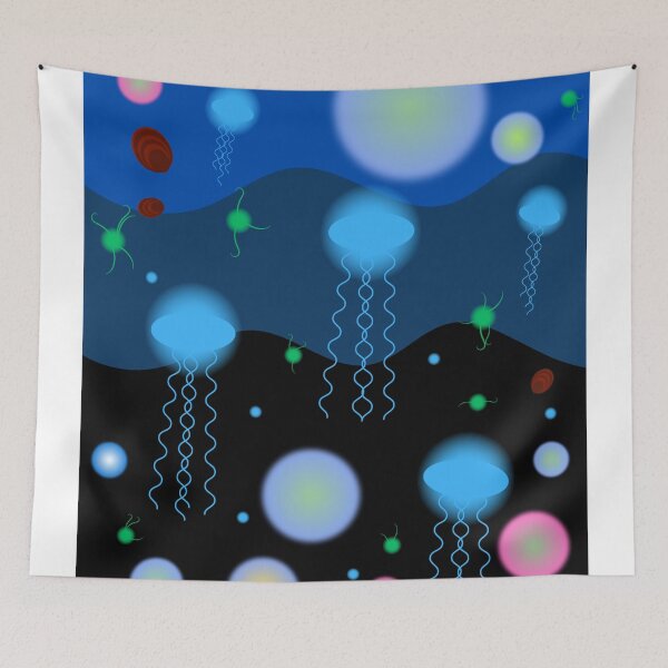 Item preview, Bioluminescent Animals in a Primitive Alien Ocean  designed and sold by TribalBlue.