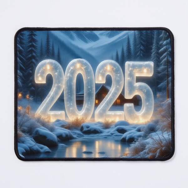 Item preview, Icy 3D number '2025' in a cold, beautiful winter landscape designed and sold by 4Seasons.